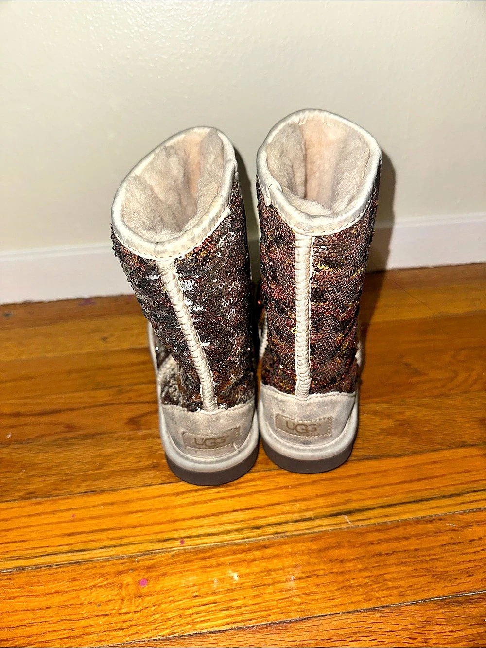 UGG Sequin Winter Boots in Brown & Silver - Picture 5 of 9